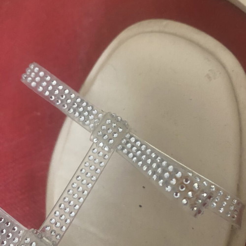 Zara flat sandals for girls with rhinestone bows, size 36