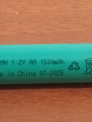 Επαναφορτιζόμενη μπαταρία AA Ni-MH, 1,2 V 1500 mAh