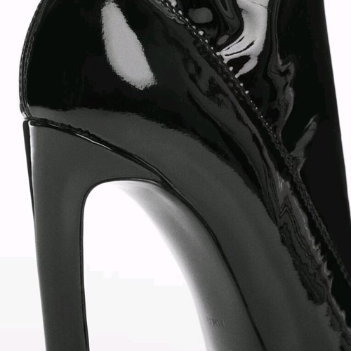 Mango patent leather-effect heeled boots black size 38 new