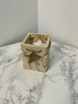 Wooden Christmas candlestick used