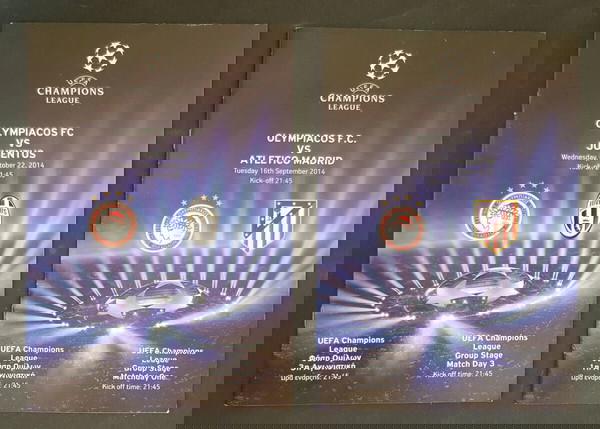 2 προγράμματα αγωνων Ολυμπιακού απο champions league