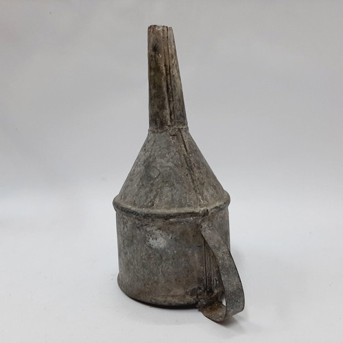 Vintage galvanized metal funnel 50s, Eastern Europe