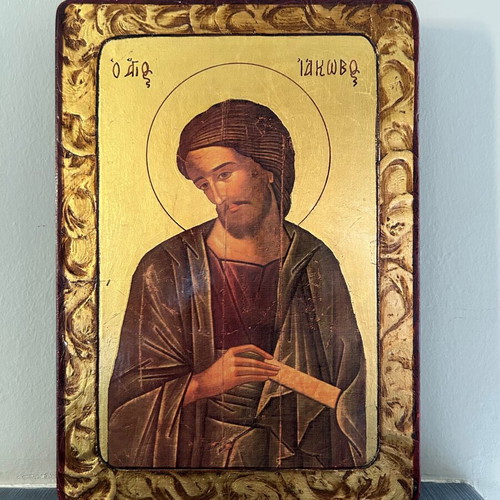 Handmade religious icon of Saint Iakovos, Byzantine style