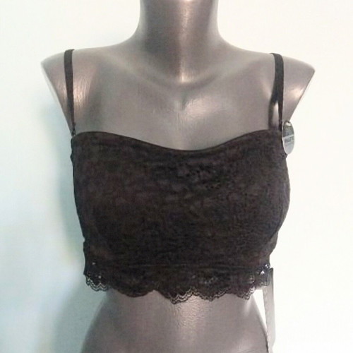 Censored bra new with padding and side boning black