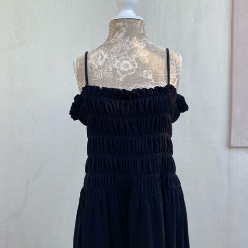 H&M dress with straps and smocking new, black, size XL-XXL