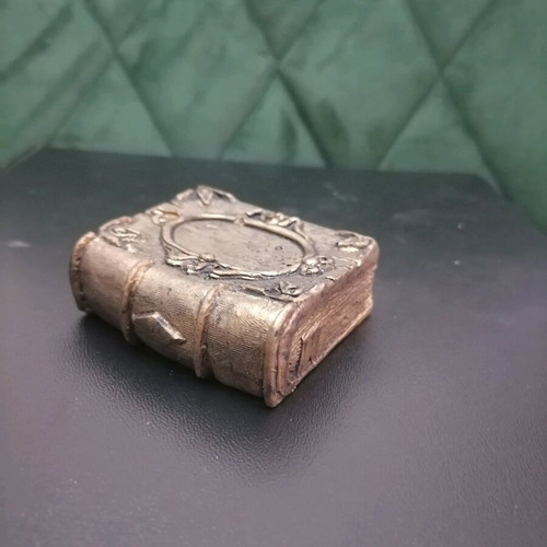 Handmade plaster sculpture book new in gold color
