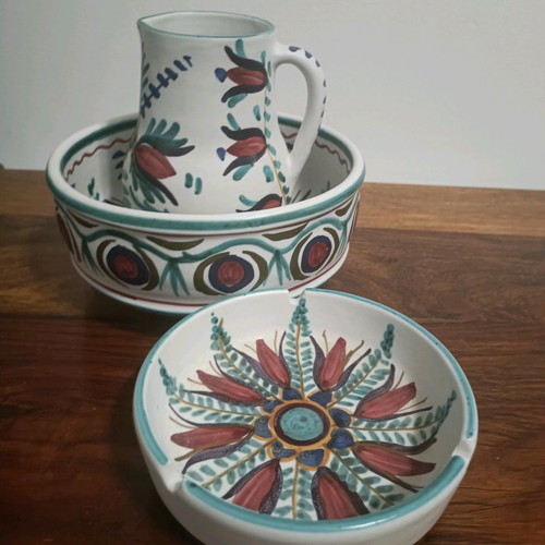 Handmade Greek ceramics like new, set of 3 pieces