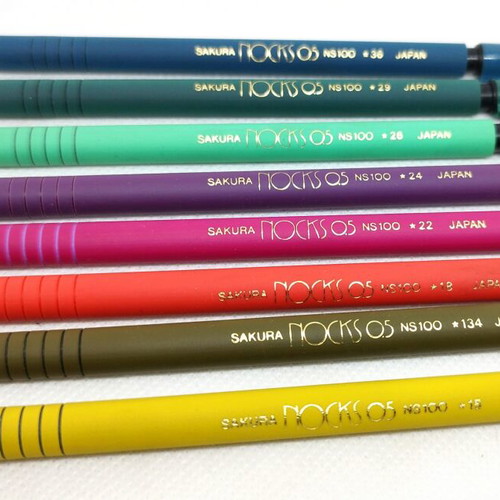 Sakura Nocks mechanical pencils new, complete set of 8, 1980