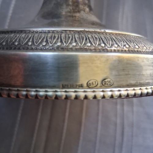 Silver 925 Handmade Five-Arm Baroque Candlestick