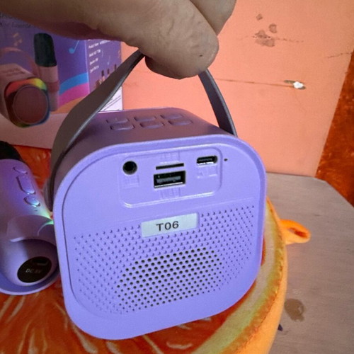 Wireless Karaoke Speaker with 2 Microphones and RGB Lights like new