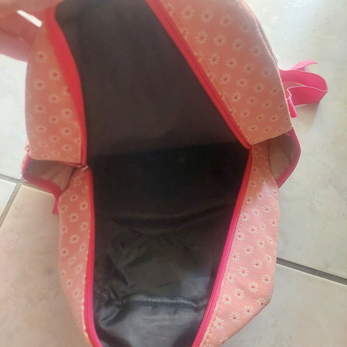 Pink children's backpack with flowers like new