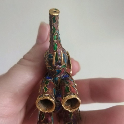Cloisonne elephant figurine used, collectible, small