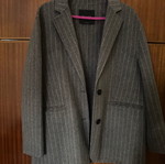 Massimo Dutti wool blend jacket new, grey with subtle stripe
