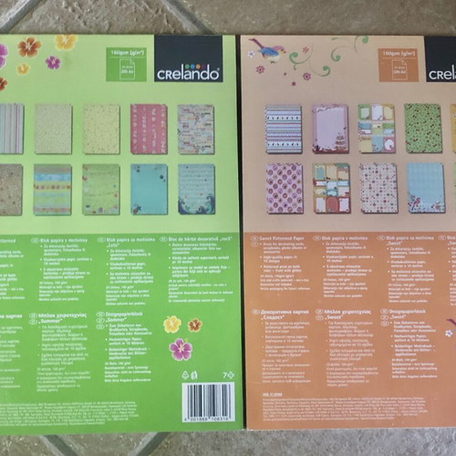 Patterned paper blocks like new, 2 packs with colorful designs