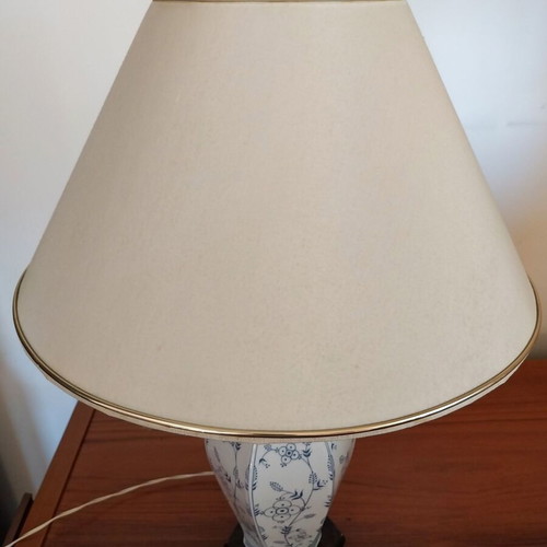 Limoges porcelain table lamp set with vase and ashtray like new