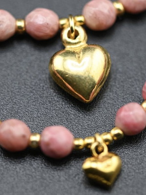 Handmade Rhodonite Necklace with Gold-Plated 925 Silver Custom Order