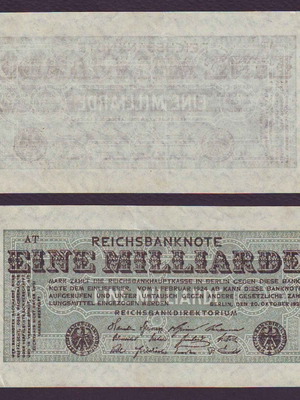 German Reichsbanknote Eine Milliarde Mark 20.10.1923 new