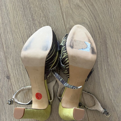 Zara high heel shoes size 40 like new, green and yellow