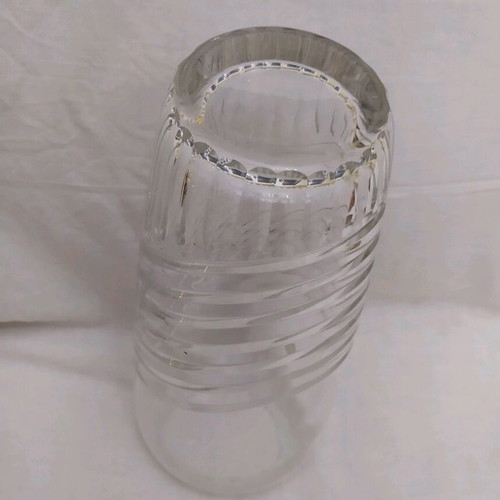 Decorative crystal vase used with small chip on rim