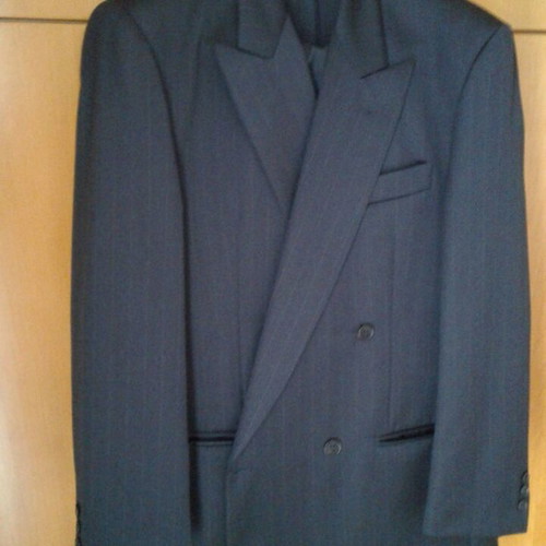 Men's suits, trench coat, and coat like new, size 50-52, gray and blue