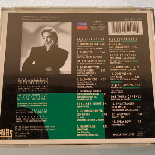 Ute Lemper Sings Kurt Weill CD used