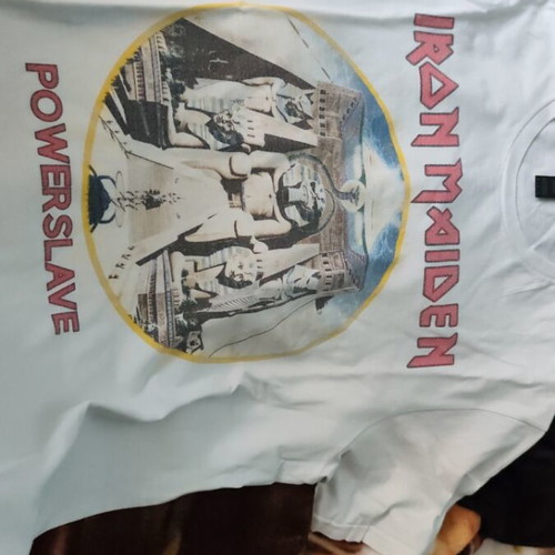 Iron Maiden Powerslave T-shirt used, white, size M