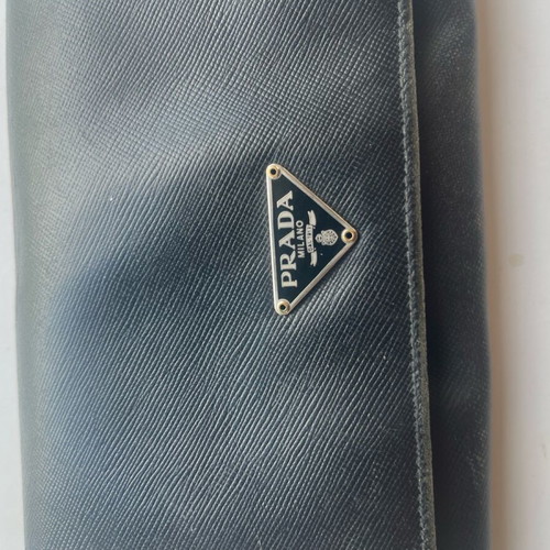 Prada wallet used black, men's model