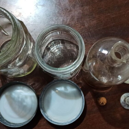 Collectible glass containers like new, set of 5 pieces