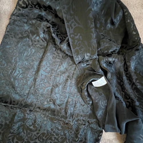 Black natural silk scarf new 160x35 cm
