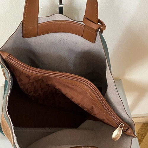 Furla handbag in beige and blue, like new