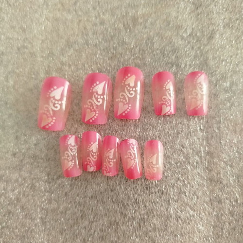 Fake nails new, pack of 6 pairs with French and pink styles