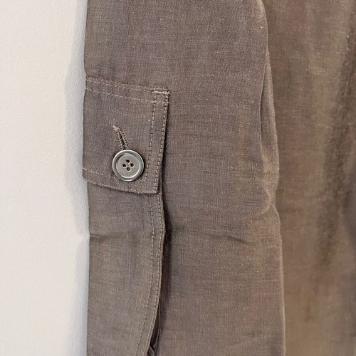 Cerruti linen skirt, brown/olive, size M 38 10