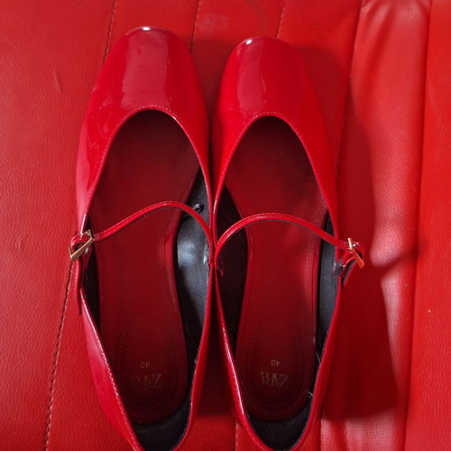 Zara red ballerinas like new, size 40