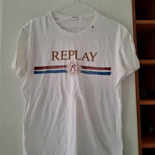 Replay short-sleeve t-shirt used, white, cotton, sizes S and M