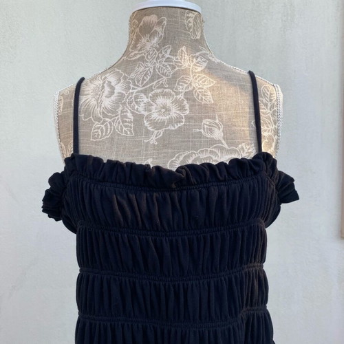 H&M dress with straps and smocking new, black, size XL-XXL