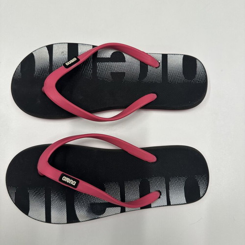 Arena flip flops size 32, black and pink, girls'