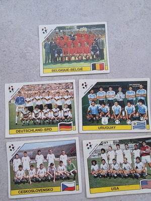 Panini αυτοκόλλητα εθνικών ομάδων 1990 μεταχειρισμένα, σετ 5