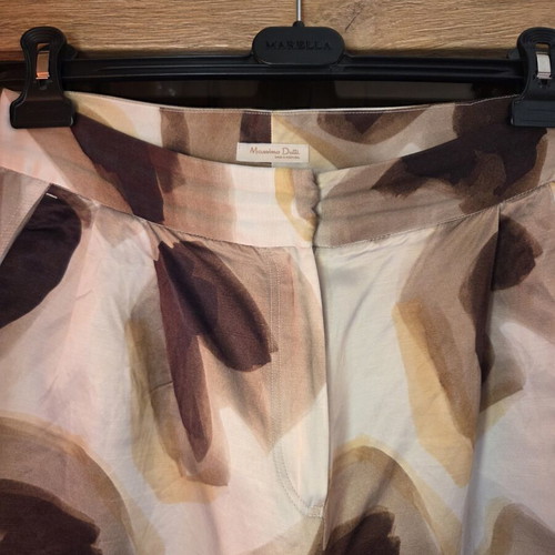 Silk pants Massimo Dutti Limited Edition like new, beige and brown, size L
