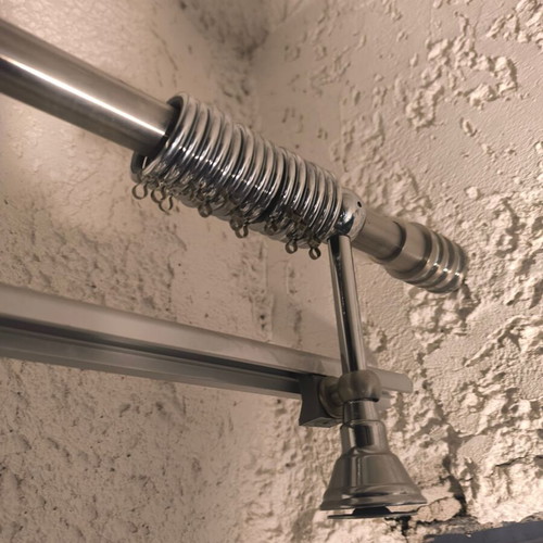 Curtain Rod Stainless Steel like new 3.10 m with rings and rail