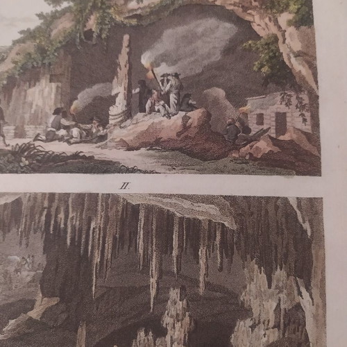 1770 Antiparos Cave Hand-Colored Chalcography used