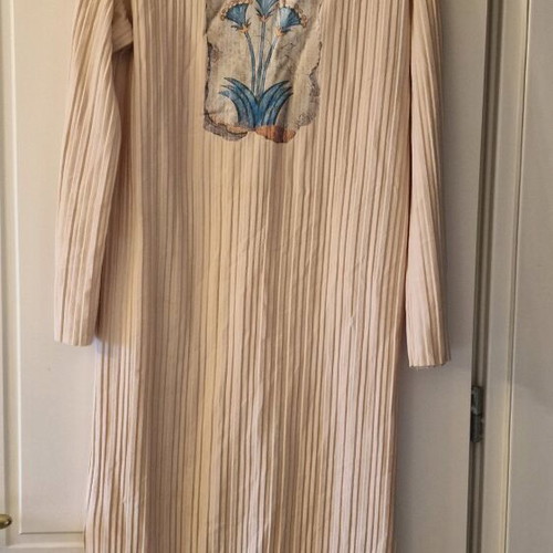 Dress with Minoan flower used, beige, size Large