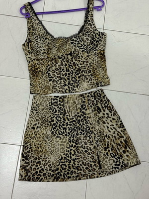 Zara animal print set like new, M top and XS skirt