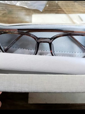 Myopia glasses frame new, brown, with case