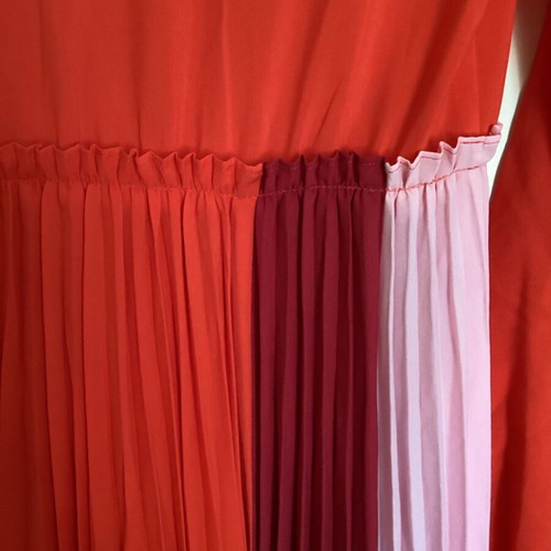 Maje No1 Pleated Midi Dress red-pink, like new