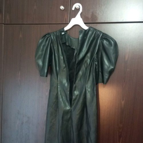 Zara leather dress used, size small, black