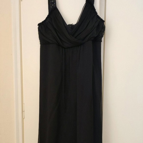Black blouse with fringes used and black evening dress