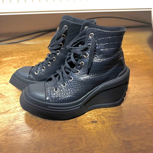 Converse leather Chuck 70 de Luxe Wedge shoes like new, blue