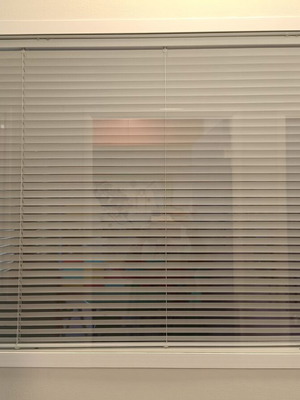 Aluminum interior windows with internal blinds like new, set of 2