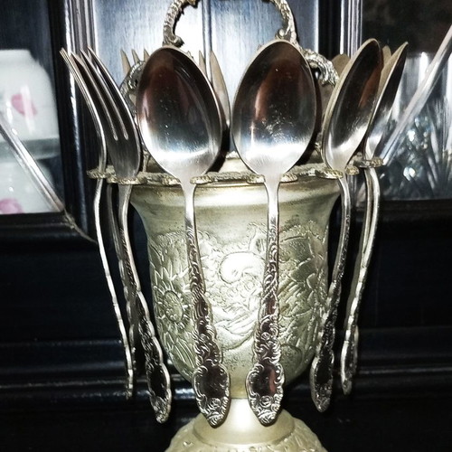 Vintage Rostfrei dessert cutlery set used