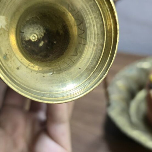 Carved Brass Vase and Decorative Basket Set like new